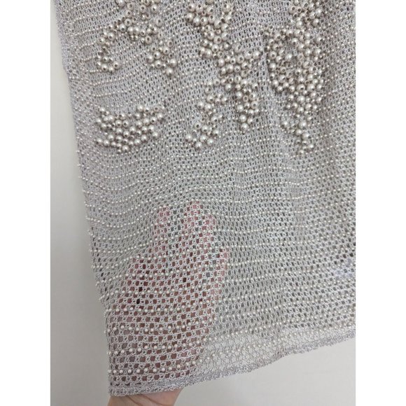 ZARA KNITWEAR TOP WITH FAUX PEARLS LIMITED EDITION LIGHT GREY S M REF. 7521/107 - Picture 12 of 12